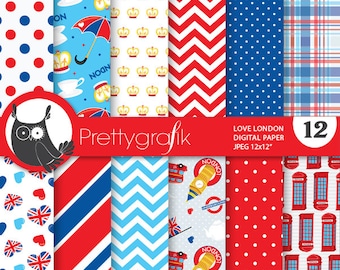 British london digital patterns, commercial use, scrapbook papers, background - PS680