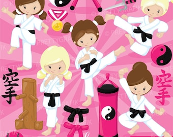 Karate kid clipart commercial use, baby hero vector graphics, digital clip art, digital images - CL882