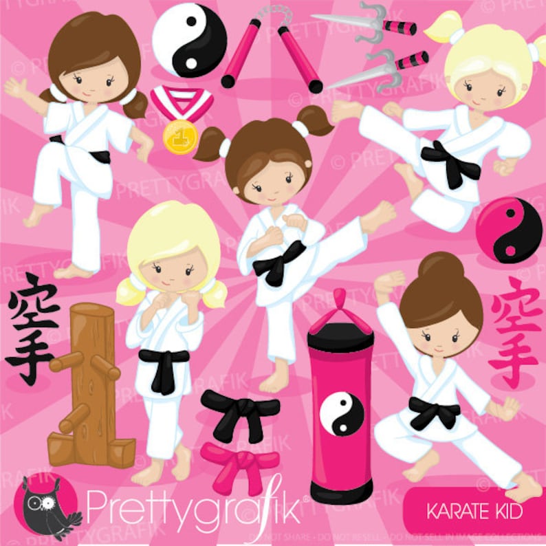 Karate kid clipart commercial use, baby hero vector graphics, digital clip art, digital images CL882 image 1