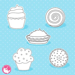 Bake sale digital stamp commercial use, treats vector graphics, cake digital stamp, donut digital images DS1023 image 2