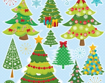 Christmas Trees, clipart, clipart commercial use,  vector graphics,  clip art, digital images - CL1368
