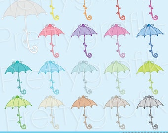 19 umbrella clipart commercial use, vector graphics, digital clip art, digital images  - CL497