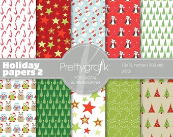 Christmas digital paper, commercial use, scrapbook papers, background - PS560