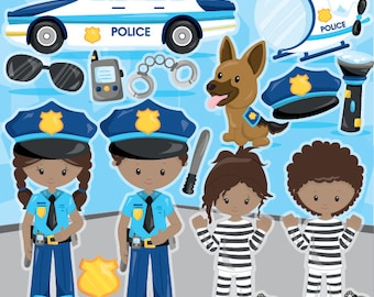 Police clipart commercial use, police officer vector graphics, police kids digital clip art, digital images - CL1013