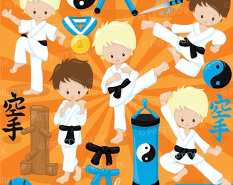 Karate kid clipart commercial use, baby hero vector graphics, digital clip art, digital images - CL881