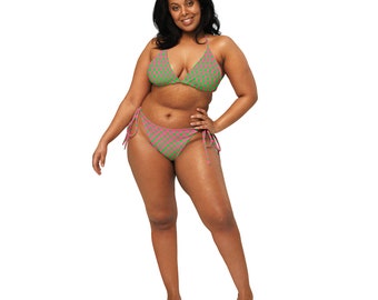 AKA roze en groene stringbikini