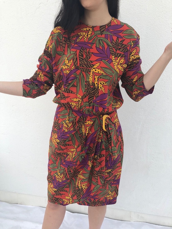 Vintage Tropical Safari Dress