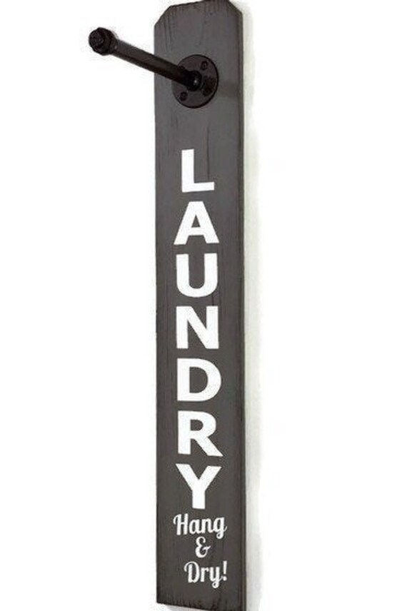 Laundry Room Sign Laundry Room Decor Clothing Rack Wood Etsy