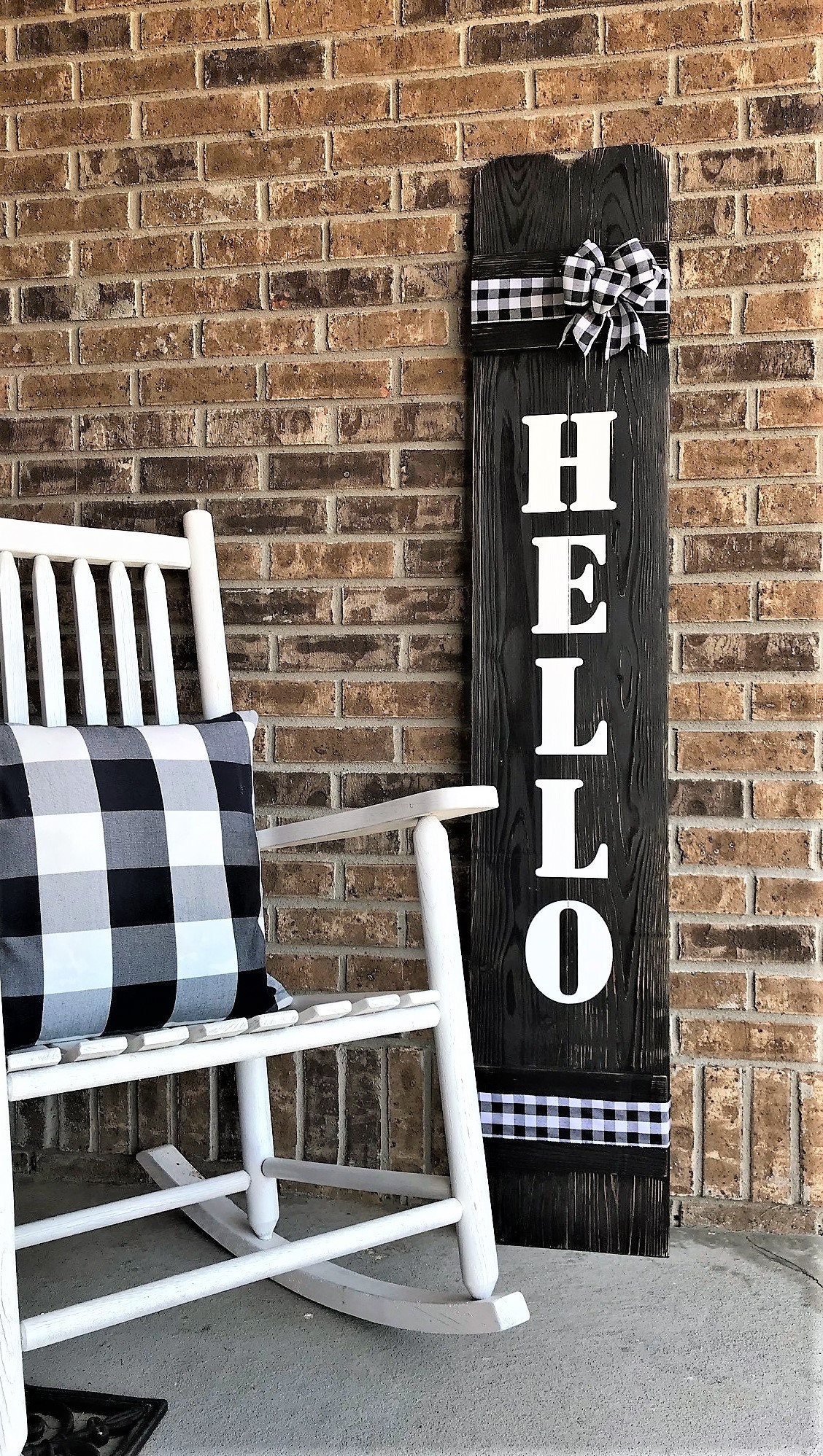 Large Vertical Outdoor HELLO Sign for Front Door Front Porch Etsy