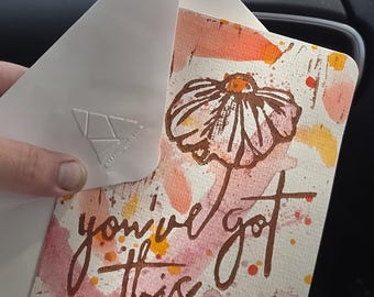 Watercolor block print flower You've got this message