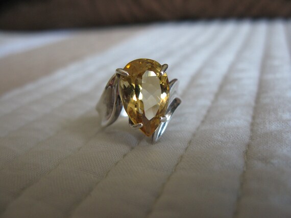 Citrine .925 Silver Size 7 Ring 4 Carats 6 Grams - image 9
