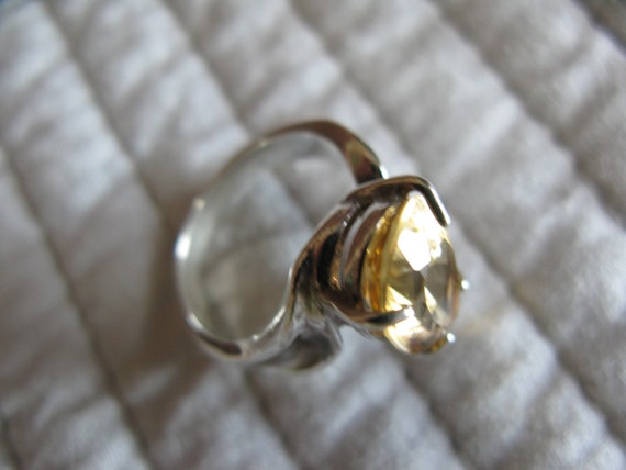 Citrine .925 Silver Size 7 Ring 4 Carats 6 Grams - image 8