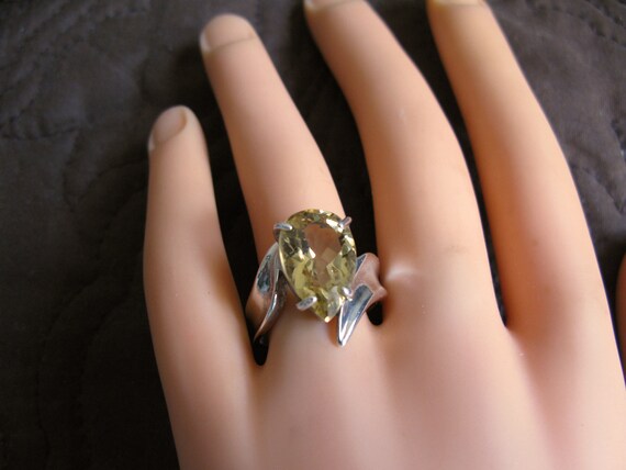 Citrine .925 Silver Size 7 Ring 4 Carats 6 Grams - image 2