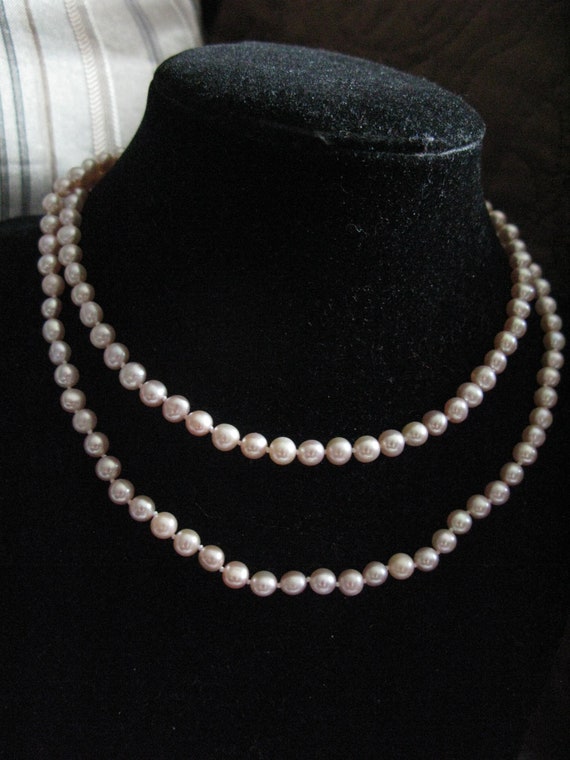 Pink Freshwater 5mm Pearls with 14K Yellow Gold C… - image 2