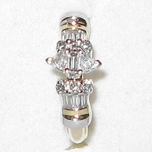 Vintage 14K White and Yellow Gold Diamond Ring Size 7