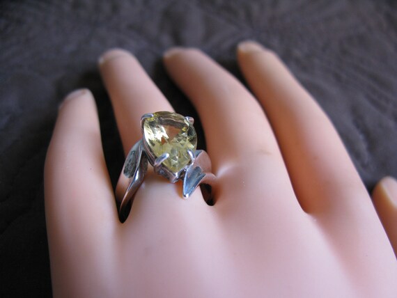 Citrine .925 Silver Size 7 Ring 4 Carats 6 Grams - image 4