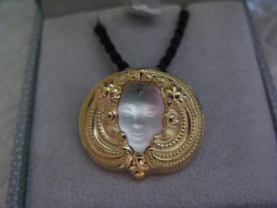 Lalique Crystal Psyche Pendant Necklace