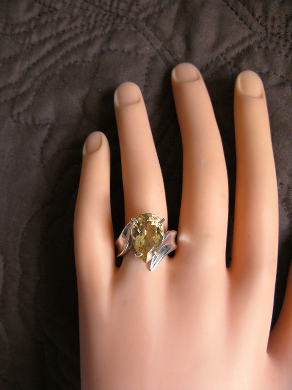 Citrine .925 Silver Size 7 Ring 4 Carats 6 Grams - image 5