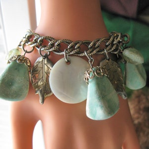 Coro Vintage Leaf Charm Bracelet 7 1/2 inches