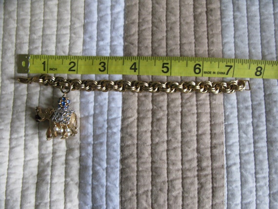 Napier Vintage Jeweled Elephant Charm Bracelet 7.… - image 7