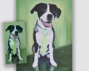 CUSTOM PET Portrait from your Photo, Oil Painting on Canvas Custom Pet Portraits, Hand Painted with Oil Paints