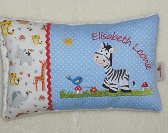 Personalized pillow, kindergarten, birth gift, pillow with name, name pillow - Zebra - various sizes - baptism - birth