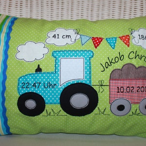 Birth pillow, name pillow, personalized pillow gift baptism, birth cover & insert 30 x 45 cm image 3