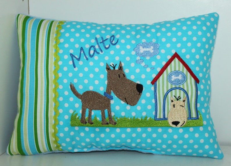 Name pillow, cuddly pillow My friend Benno & name 25 x 35 cm, cover and inlet for birth, baptism or birthday image 1