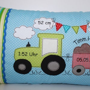 Birth pillow, name pillow, personalized pillow gift baptism, birth cover & insert 30 x 45 cm image 2