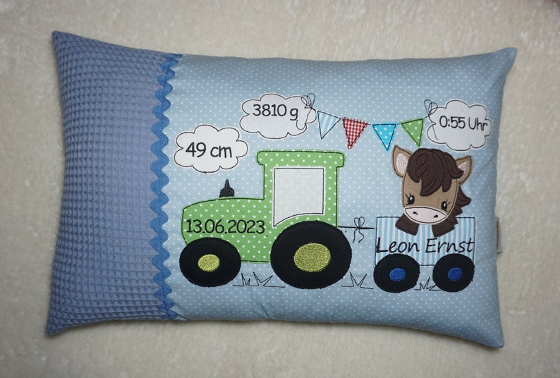 Birth pillow, name pillow, personalized pillow gift baptism, birth cover & insert 30 x 45 cm image 10