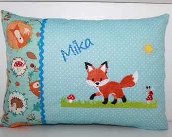 Personalized pillow, kindergarten, birth gift, pillow with name, name pillow - Little Fox & child's name