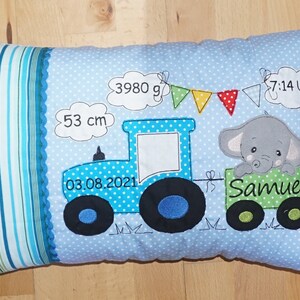 Birth pillow, name pillow, personalized pillow gift baptism, birth cover & insert 30 x 45 cm image 5