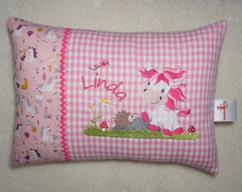Personalized pillows, pillows with names, gifts for birth, name pillows, cuddly pillows - unicorn and names - 30 x 40 cm - cover & insert