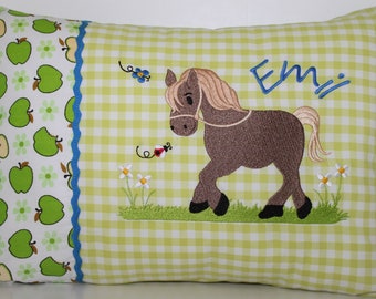 Personalized pillows, name pillows, pillows with names - motif horse & name 20 x 30 cm