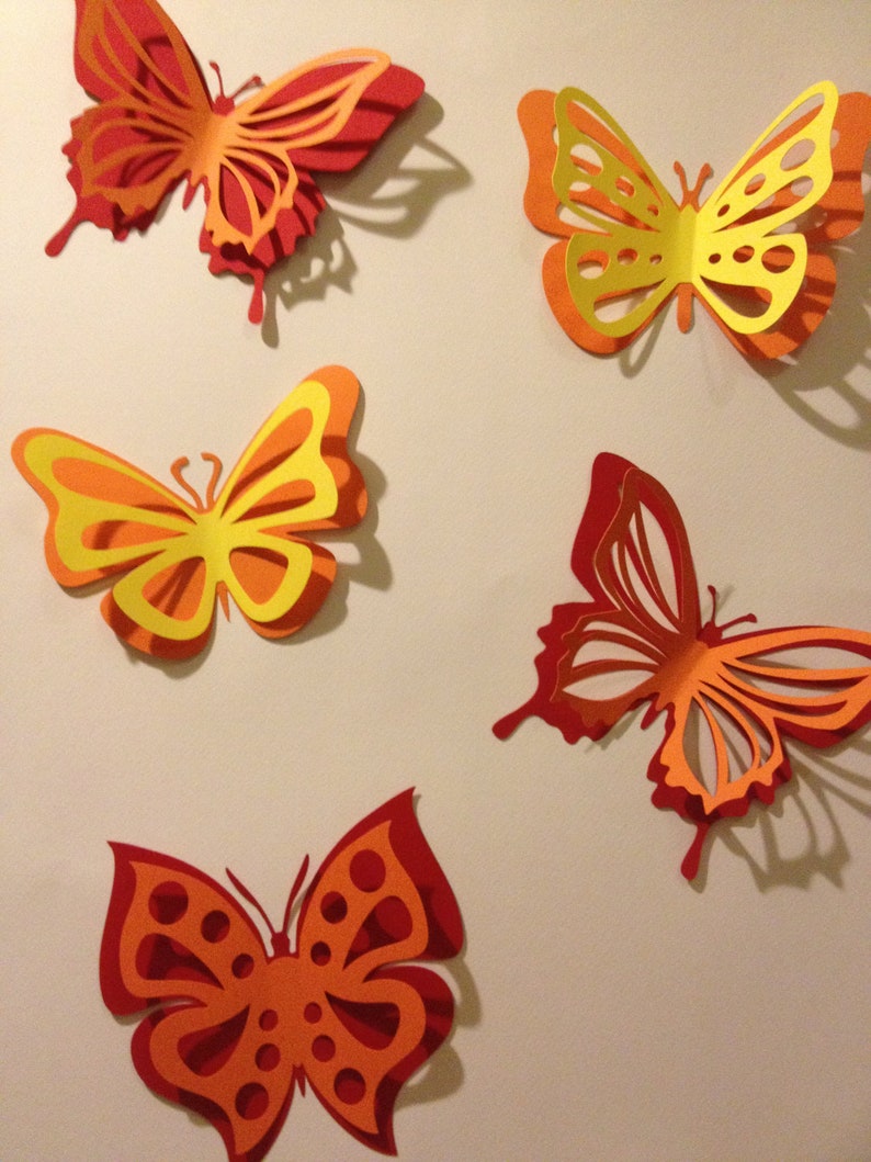 3D paper double butterfly sticker room decoration nursery Etsy