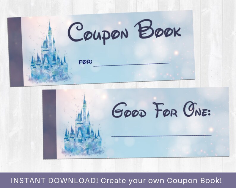 Printable Disney inspired DIY Coupon Book DIY Gift DIY Etsy