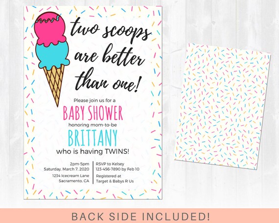 Ice Cream Baby Shower Invitation Ice Cream Invitation 1