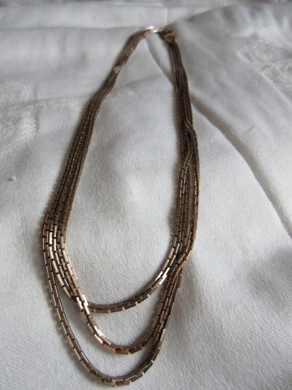 Gorgeous Vintage Triple strand gold chain - image 3