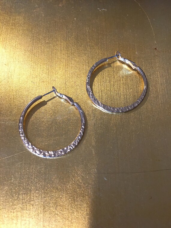 Gold Dollar textured hoops