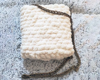 Chunky bag, crochet bag, cloud bag, chunky purse, small bag, cross body bag, soft bag, knit bag, handmade bag, christmas gift for her