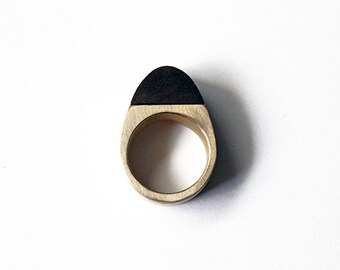 Wood and brass ring, brass ring, minimalist ring, wood ring, unisex ring, engagement ring, 5th anniversary, wood anniversary, valentines