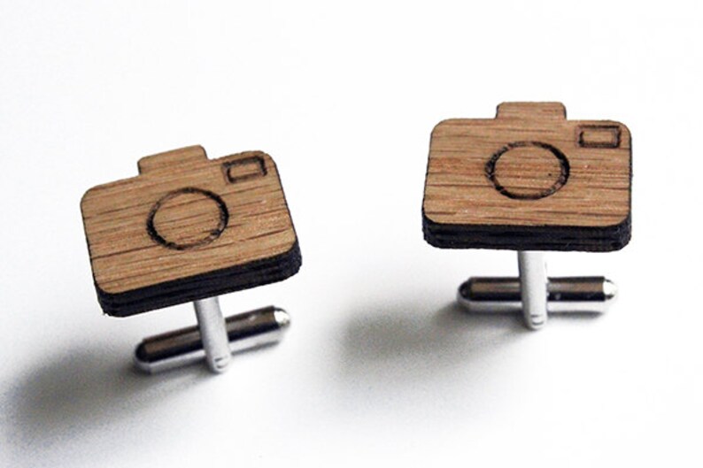 Camera cuff links, wood camera cuff links, photo cuff links, photography cuff links, wood cuff links, christmas gift, groomsmen gift image 4