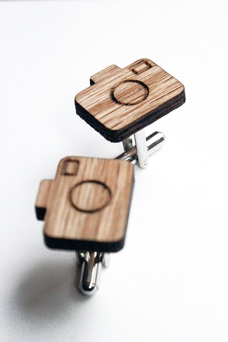 Camera cuff links, wood camera cuff links, photo cuff links, photography cuff links, wood cuff links, christmas gift, groomsmen gift image 3