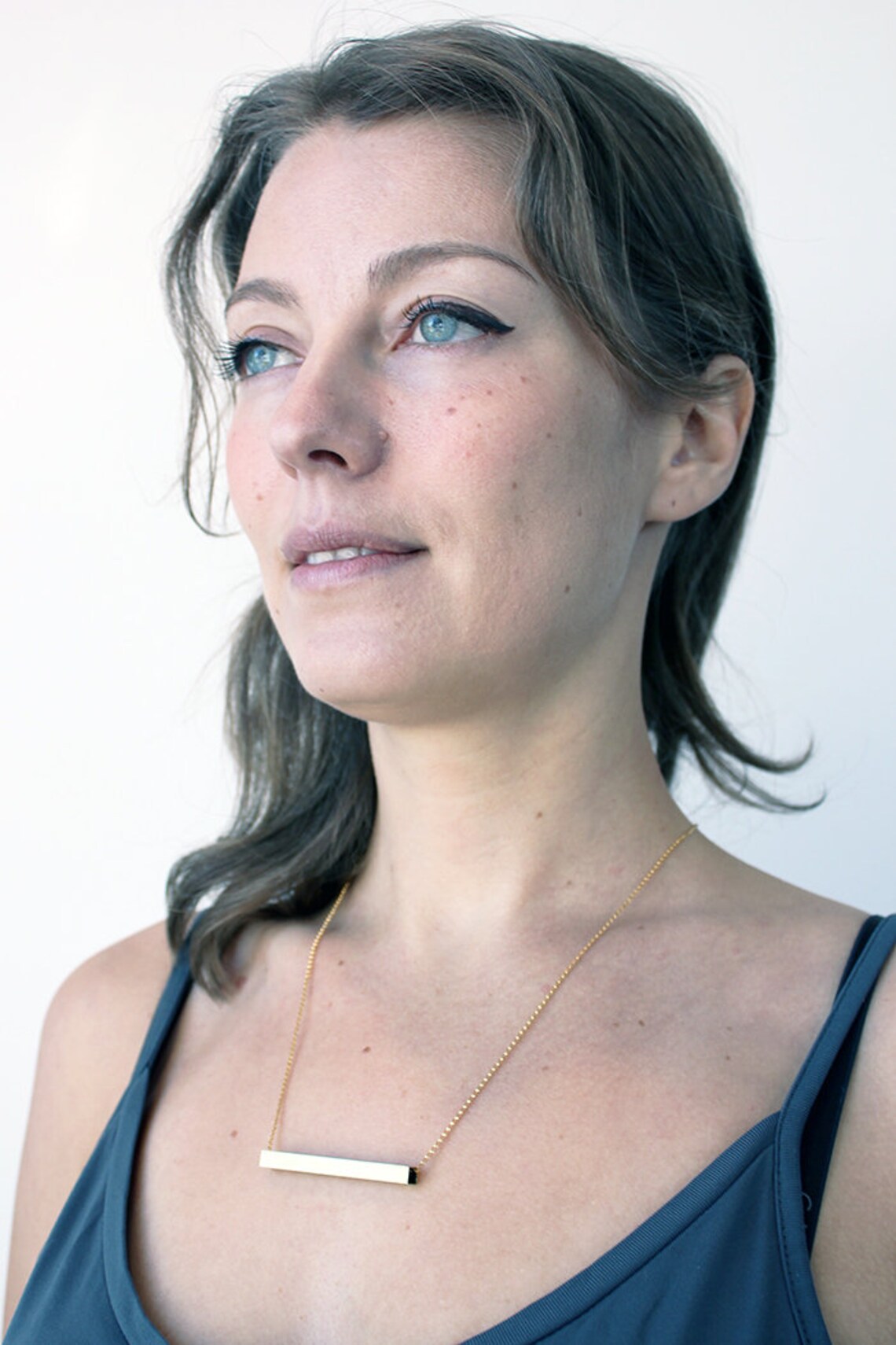 Brass Bar Necklace Gold Bar Necklace Bar Necklace Brass Etsy