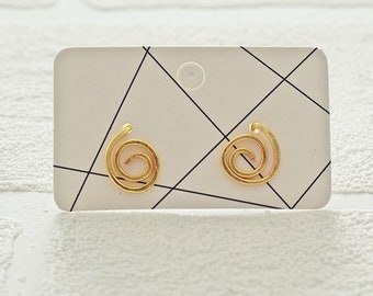 Gold Stud Earrings | Spiral Earrings | Hammered Swirl Earrings | Minimalist Jewelry | Tiny Gold Studs | Geometric Earrings