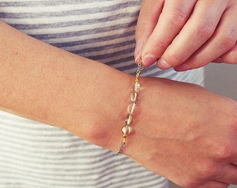 Smokey Quartz Bracelet | Nugget Bead Bracelet | Root Chakra Bracelet | Smokey Quartz Chip Bracelet