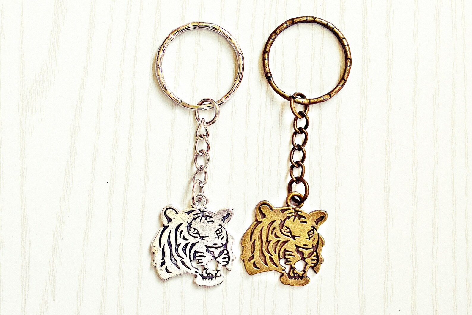 Bronze Tiger Keychain Tiger Key Chain Tiger Lover Gift Etsy