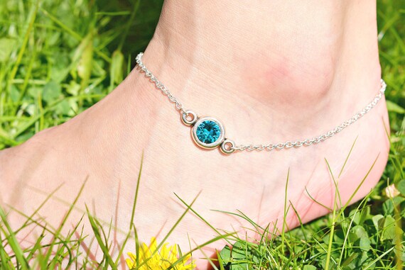 Blue Anklet - Multistrand Ankle Bracelet - Gold Anklet - F… | Flickr
