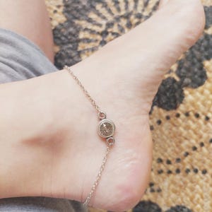 Greige Swarovski Anklet | Greige Crystal Anklet | Greige Ankle Bracelet | Swarovski Crystal Ankle Bracelet