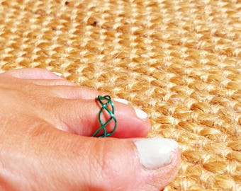 Seafoam Green Toe Ring | Braided Beach Ring | Boho Wire Toe Jewelry | Adjustable Summer Ring | Lightweight Foot Accessory